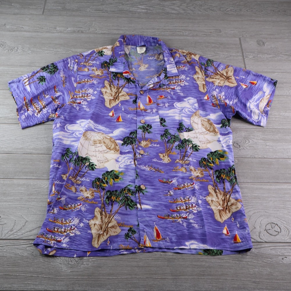 Vintage Ocean Pacific OP Hawaiian Camp Shirt Men's M Made USA